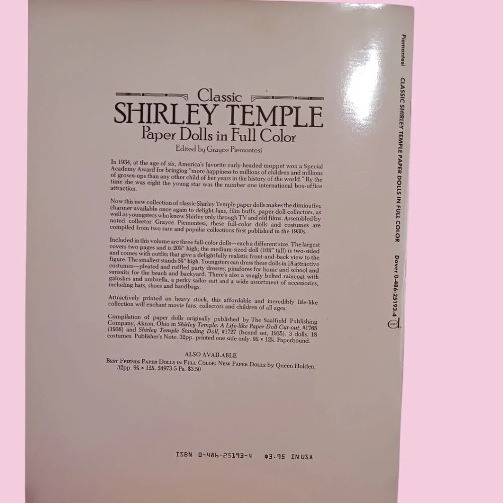 Classic & Original Shirley Temple Paper Dolls In Full Color Set of 2 - Picture 8 of 8